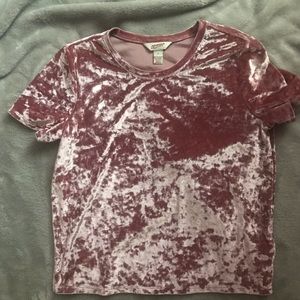 Pink Velvet Soft T- Shirt Blouse Silky